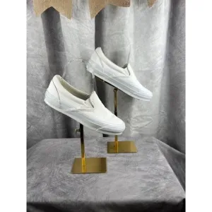 VANS CLASSIC SLIP ON CLASSIC TUMBLE TRUE WHITE LEATHER UPPER SIZE 5.5