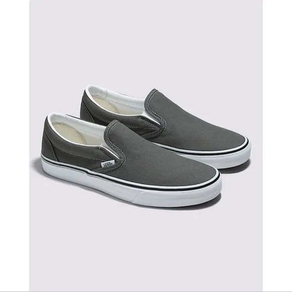 VANS Classic Slip On Shoe In Charcoal Gray