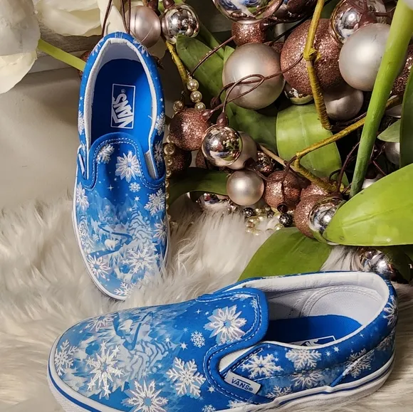 Vans CLASSIC SLIP-ON V KIDS 'SNOWFLAKES - WINTER WONDERLAND size2.5 new