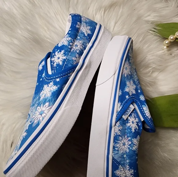 Vans CLASSIC SLIP-ON V KIDS 'SNOWFLAKES - WINTER WONDERLAND size2.5 new
