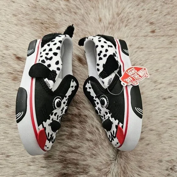 VANS Dalmatian Dog Toddler Kids Slip-On Shoes in Black &amp; White Size 5 NEW