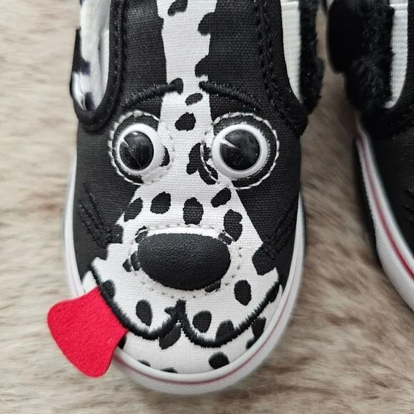 VANS Dalmatian Dog Toddler Kids Slip-On Shoes in Black &amp; White Size 5 NEW