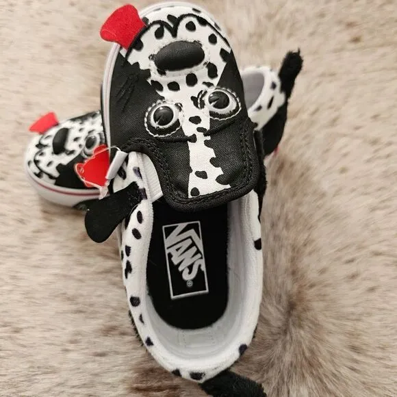 VANS Dalmatian Dog Toddler Kids Slip-On Shoes in Black &amp; White Size 5 NEW