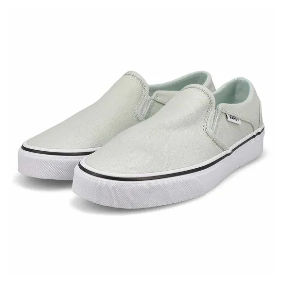 Vans Women's Asher Slip-On Sneaker - Pale Aqua, Size 7