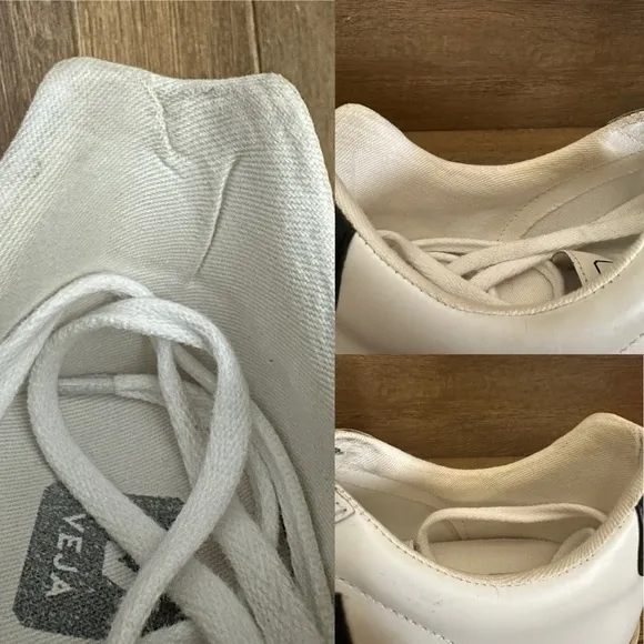 Veja Men's Esplar Leather White Black Sneakers Size 9