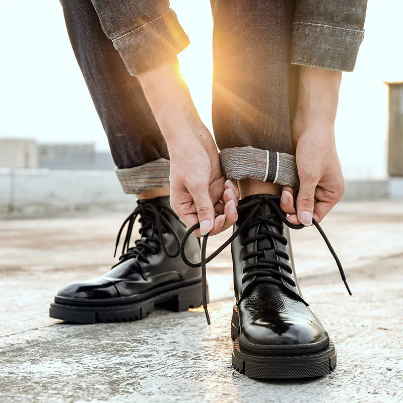 Vintage Leather Ankle Boots for Men