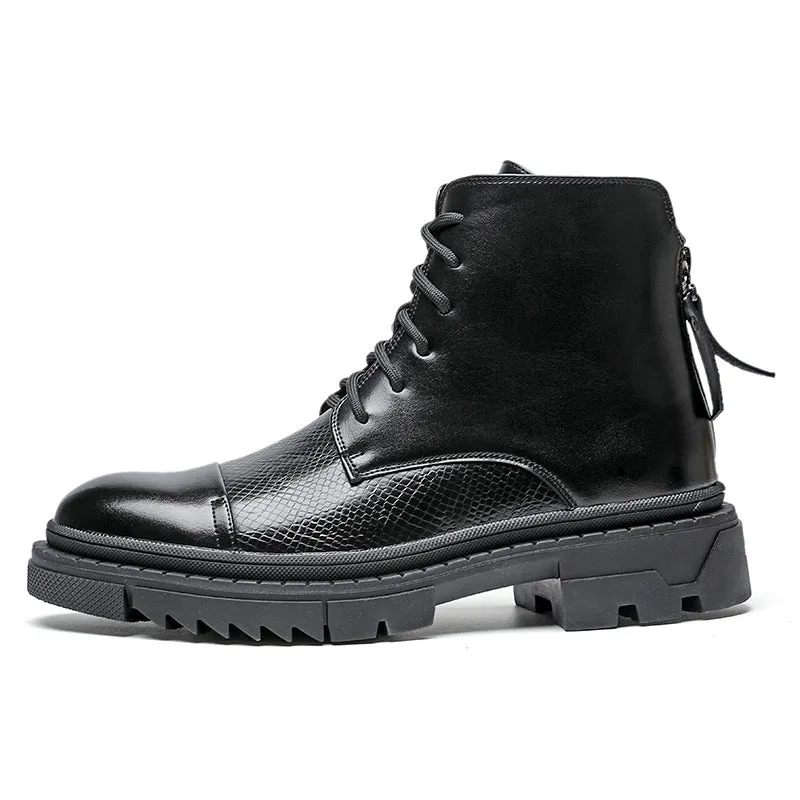 Vintage Leather Ankle Boots for Men