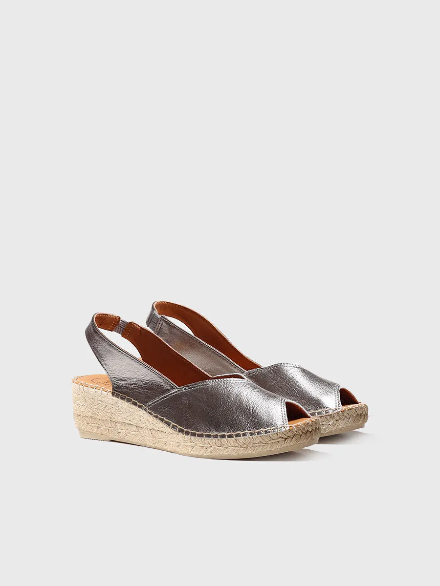 Wedge espadrilles in leather - BERNIA-P