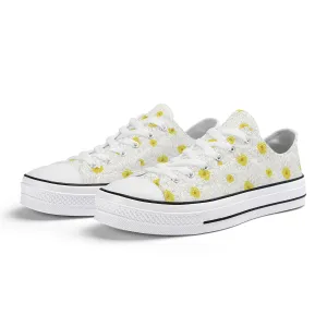 White Daisy Low Top Canvas Shoes