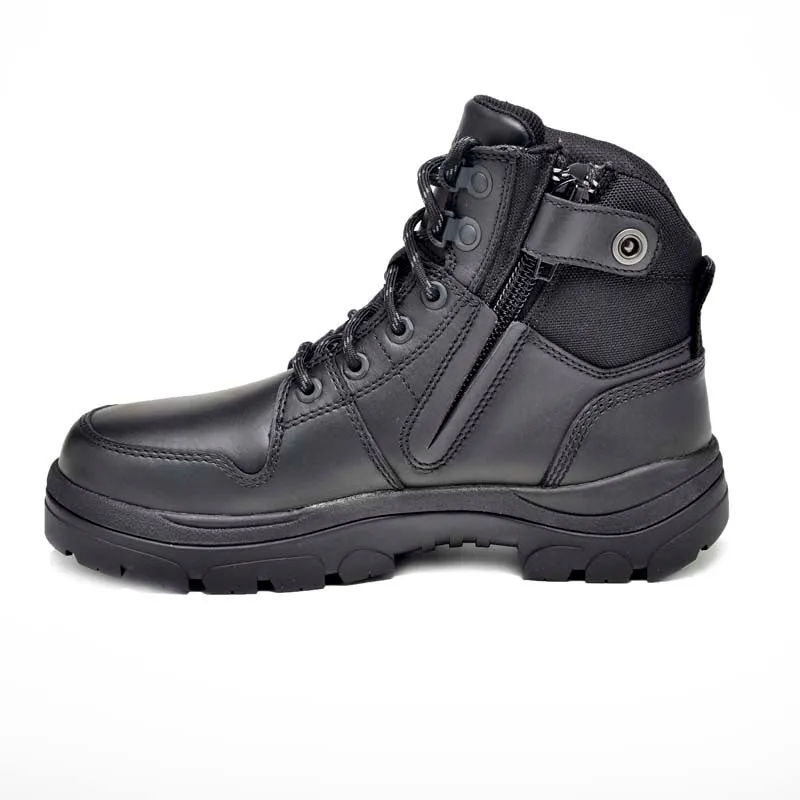Wide Load 590BZN Casual Black 6 Inch Soft Toe Zip Boot