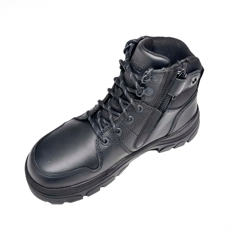 Wide Load 590BZN Casual Black 6 Inch Soft Toe Zip Boot