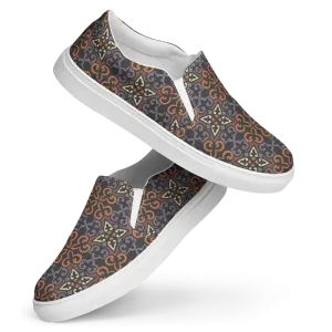 Women Slip Canvas Shoes Bold Geometric Pattern