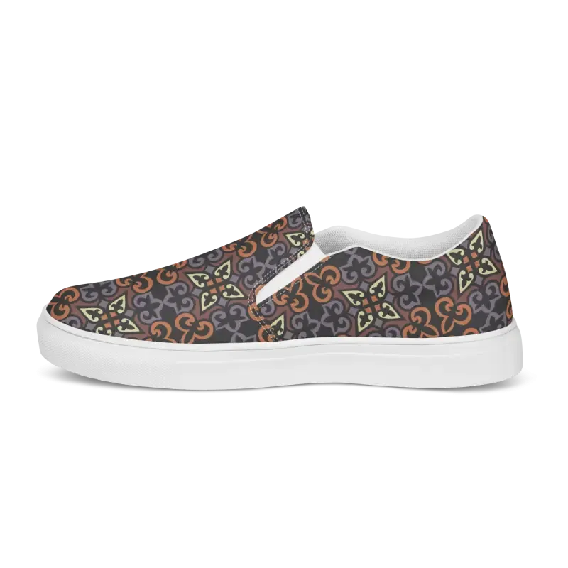 Women Slip Canvas Shoes Bold Geometric Pattern