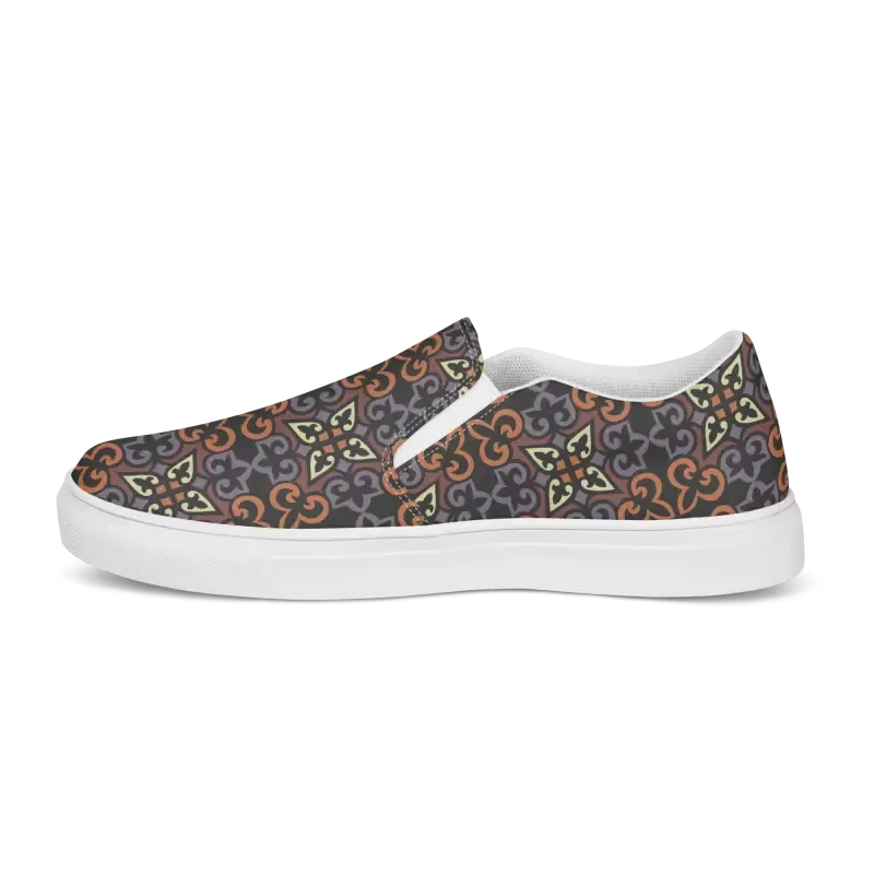 Women Slip Canvas Shoes Bold Geometric Pattern