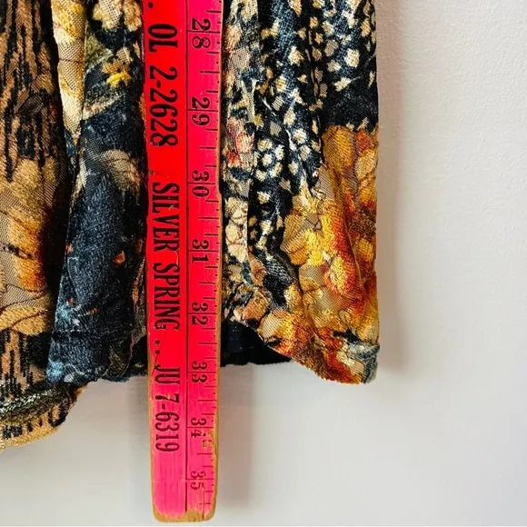 Zara Floral Velvet Crossover Mini Cocktail Dress