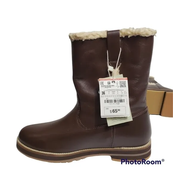 ZARA GIRLS Faux Fur Boots SZ 36 (4 YOUTH)